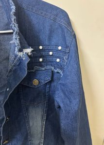 Pearl Denim Crop Jacket