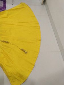 Yellow Long Skirt Without Lining