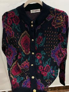 Vintage Richards Floral-patterned knit cardigan