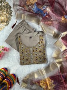Embroidered Kurta Set with Dupatta