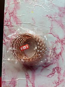 Sparkling Rose Gold Bangles Set