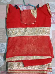 ❤️Red party wear saree