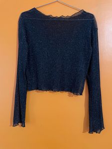 Sparkly Long Sleeve Crop Top