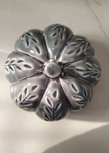 Grey Ceramic Pumpkin Decor