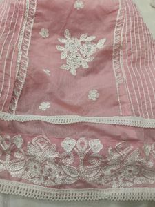 Beautiful Pink Embroidered Kurta with Dupatta