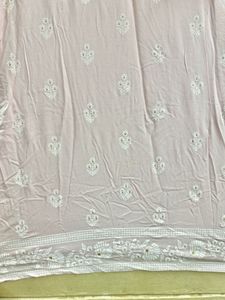 Pink Embroidered Cotton Kurta