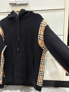 Burberry Hoodie with Plaid Detail