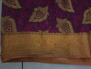 Magenta and yellow kanchi pattu Saree