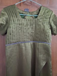 Elegant Olive Green Gown