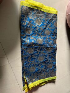 Blue Brocade Silk Dupatta