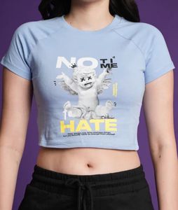 Baby Blue Cherub Graphic Crop Top