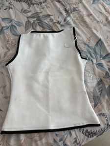 Chic White &amp; Black Trim Tank Top
