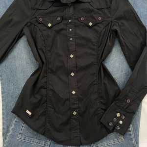 Price Drop 💧 💧 Black Fitted Y2K Shirt