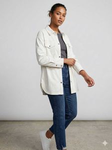 Leather off white or beige shirt