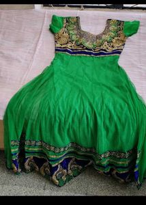 Elegant Green Embroidered Anarkali Gown