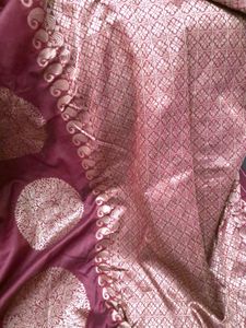 Maroon Banarasi Silk Saree with Gold Motifs