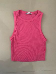 Vibrant Pink Ribbed Tank Top