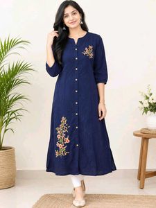 Blue Embroidered Kurta