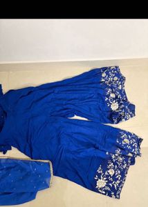 Royal Blue Embroidered Kurta Set