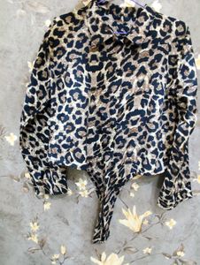 Leopard Print Long Sleeve Top