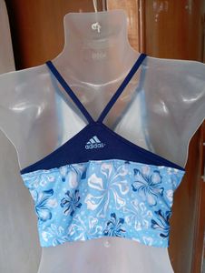 Blue Floral Bikini Top