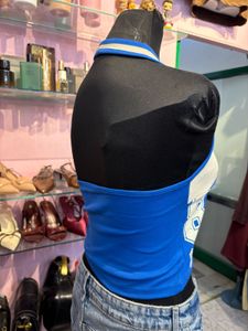 Halterneck Graphic Crop Top