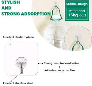 Waterproof Transparent Stainless Steel Hooks -20