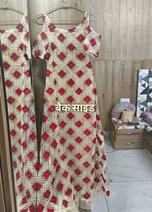 😍😍 Cream &amp; Red Ethnic Gown😍😍
