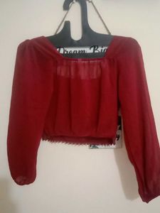 Maroon Crop Top