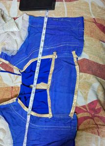 Royal Blue Saree with Golden Border
