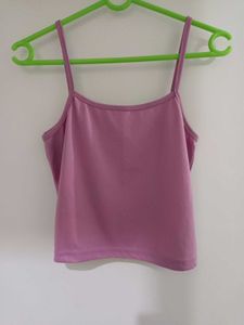 Solid Pink Spaghetti Strap Camisole Top