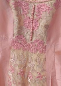 Elegant peach Embroidered anarkali style now a day