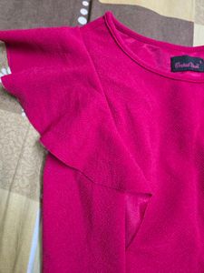 Vibrant Fuschia Pink Ruffle Sleeve Top