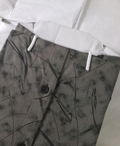Men's Abstract Print Casual Greyish Green Shirt XL
