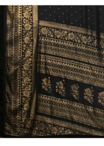 Elegant Black &amp; Gold Saree