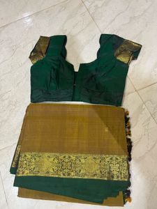 Kanchipuram Mustard Silk Saree