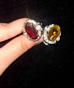 2 Gemstone Rings Imported Lead Free. Anti tarnish