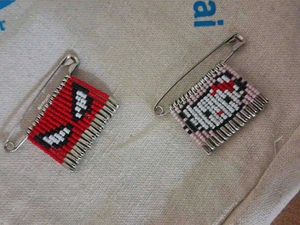 Spider-Man Inspired Beaded Safety Pin Set