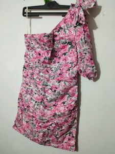Floral One Shoulder Mini Dress
