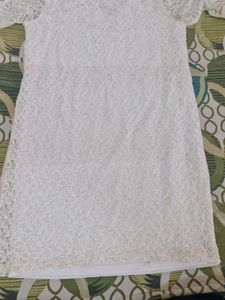 White Lace Dress with Criss-Cross Back
