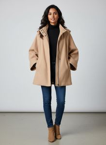 Zara Tan Wool Blend Cape Coat