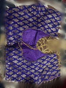 Royal Blue Brocade Blouse