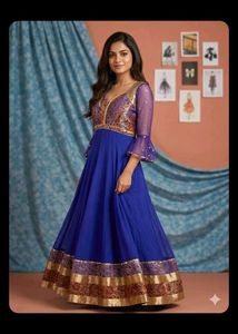 ❤️🧿Royal Blue Anarkali Gown🧿❤️