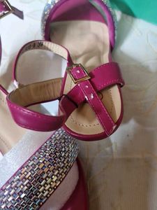 Sparkling Pink Wedge Sandals size 39