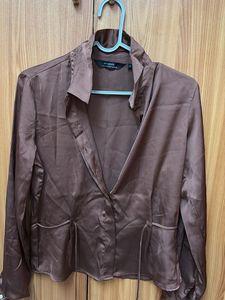 Chic Satin Button-Up Blouse