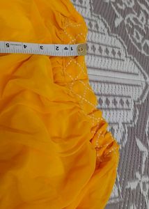 Yellow Georgette Lahenga Choli With Shrug💛
