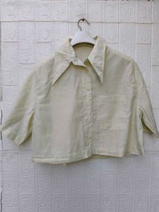 New with tag Korean Yellow Short Sleeve Collared T