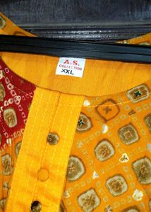 Yellow Kurta with Trendy Ruffle Sleeves