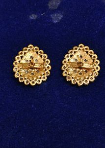 Elegant Green Meenakari Kundan Stud Earrings for W
