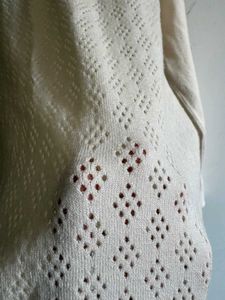 Chic Cream Eyelet Knit Sweater